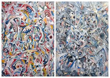 Abstract Audience Diptych 